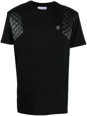 Philipp Plein t-shirt à empiècement matelassé - Noir