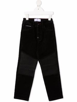 Philipp Plein Junior pantalon à coupe droite - Noir