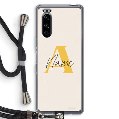 Amber Script: Sony Xperia 5 Transparant Hoesje met koord