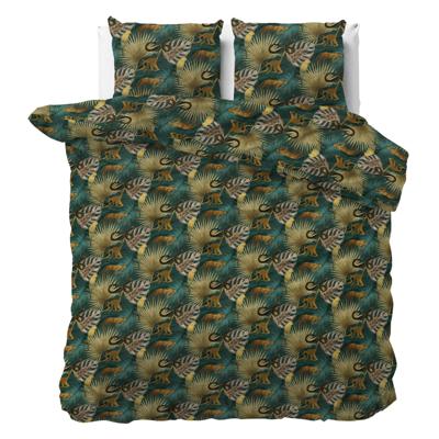 Dekbedovertrek Golden Tiger - Eenpersoons (140x200 cm) - Groen Polyester-katoen - Dessin: - Sleeptime Classy - Dekbed-Discounter.nl