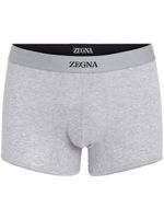 Zegna boxer en coton à taille à logo - Gris