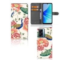 Telefoonhoesje | Met pasjeshouder | voor OPPO A77 5G | A57 5G Pink Peacock