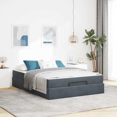 Bedframe Donkergrijs 160 x 200 cm Fluweel
