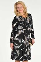 Yoek Dress gold buckle PLUME | Zwart | Maat XXL