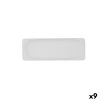 Snackdienblad Bidasoa Fosil Wit Keramisch Aluminiumoxide 25,6 x 9,1 x 2,3 cm (9 Stuks)