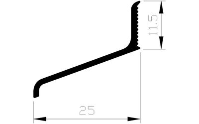 Lekdorpelprofiel 25x12mm (2.5mtr)