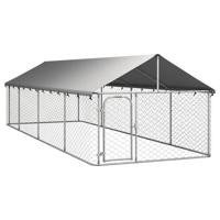 vidaXL Hondenkennel voor buiten met dak 600x200x150 cm