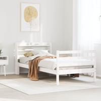 Bedframe met hoofdeinde zonder matras 90x200 cm wit