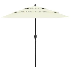 Parasol 3-laags met aluminium paal 2,5 m zandkleurig