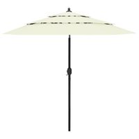 Parasol 3-laags met aluminium paal 2,5 m zandkleurig - thumbnail