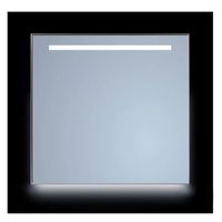 Spiegel Sanicare Q-Mirrors 120x70 cm Rechthoek Met Aan De Bovenkant & Onderzijde LED Cold White, Omlijsting Mat Zwart incl. ophangmateriaal Zonder Schakelaar