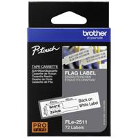 Brother FLe-2511 Labeltape gelamineerde kabeletiketten Tapekleur: Wit Tekstkleur: Zwart