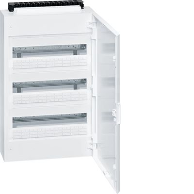 Hager Vega verdeler 3 rijen 54 modulen witte deur met DIN-rail