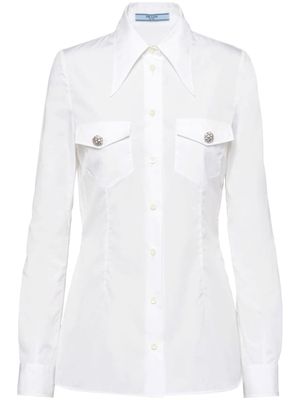 Prada chemise en popeline à boutons à ornements - Blanc
