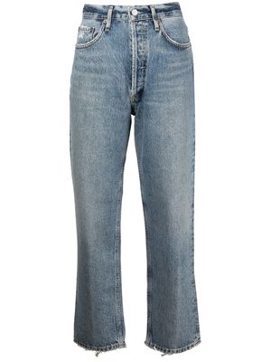AGOLDE jean droit Lana court - Bleu