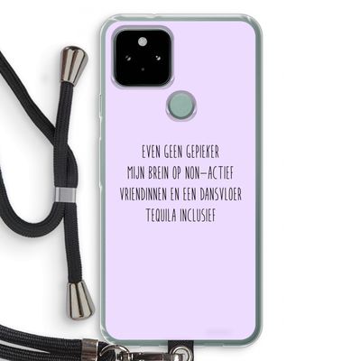 Tequila: Pixel 5 Transparant Hoesje met koord