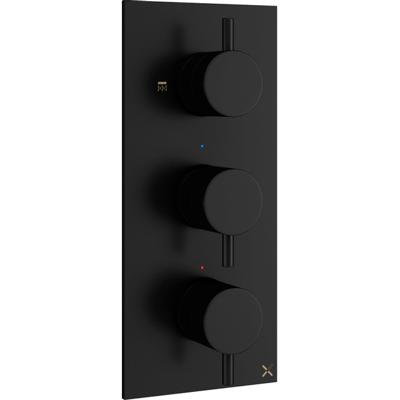 Crosswater MPRO inbouw thermostatisch douchekraan verticaal 2 stopkranen mat zwart sw385416/sw385439