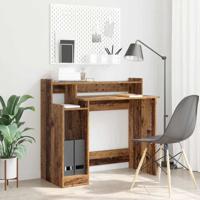 Bureau met bureaulampen Oud hout 97 x 45 x 90 cm Bewerkt hout