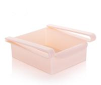 2 stks multifunctionele keuken koelkast opslag rack koelkast vriezer plank houder uittrekbare lade Organizer (roze)