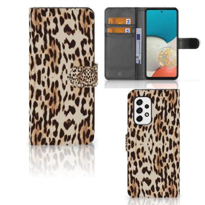 Samsung Galaxy A53 | Telefoonhoesje | Met pasjeshouder | Leopard