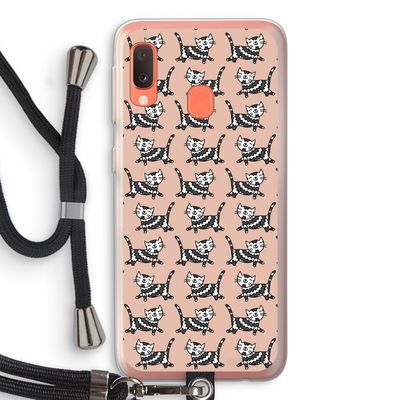 Zwarte poes: Samsung Galaxy A20e Transparant Hoesje met koord