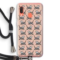 Zwarte poes: Samsung Galaxy A20e Transparant Hoesje met koord
