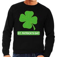 St. Patricksday klavertje sweater zwart heren - thumbnail