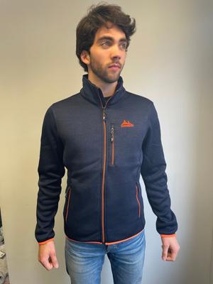 Nordberg Youp Knitted Heren Fleece Navy Orange XXXL