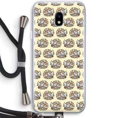 Slapende poes: Samsung Galaxy J3 (2017) Transparant Hoesje met koord