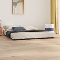 Bedframe massief grenenhout grijs 200x200 cm - thumbnail