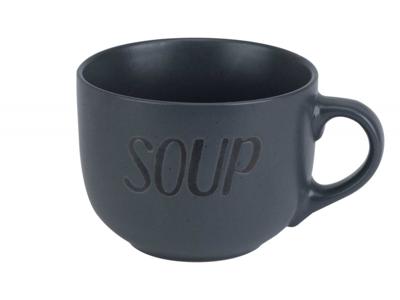 Soepkom SOUP met oor donker grijs