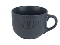 Soepkom SOUP met oor donker grijs