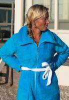 Badjas aquablauw met rits - S/M