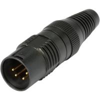 Hicon HI-X4CM-G XLR-connector Stekker, recht Aantal polen: 4 Zwart 1 stuk(s)