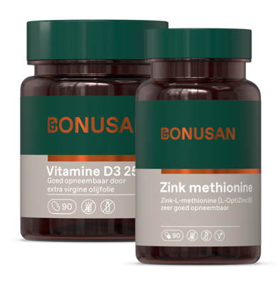 Bonusan Vitamine D3 25 Softgels + Zink methionine Capsules Combiset
