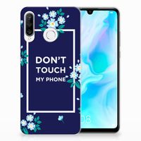 Huawei P30 Lite Silicone-hoesje Flowers Blue DTMP
