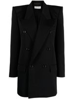 Saint Laurent blazer croisé à revers pointus - Noir - thumbnail