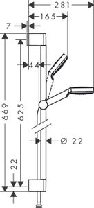 Hansgrohe Crometta 1jet Doucheset 65 Cm. Wit-chroom