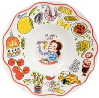 Blond Amsterdam diepbord aardewerk la dolce vita 24x5cm multi