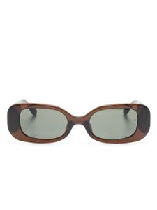 Linda Farrow lunettes de soleil à logo gravé - Marron