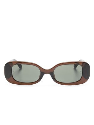 Linda Farrow lunettes de soleil à logo gravé - Marron