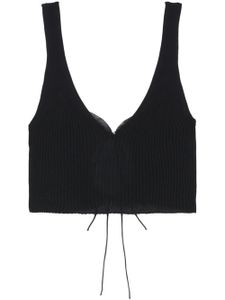 Cecilie Bahnsen haut crop à design nervuré - Noir