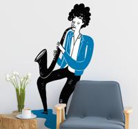 Sticker saxofoon hip