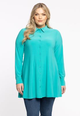 Yoek Blouse A-lijn | Turquoise | Maat 38/40