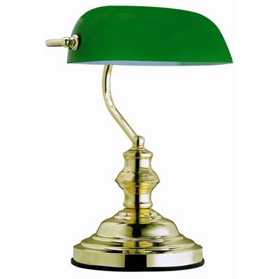 Globo Klassieke bureaulampAntique metaal met groen glas - 2491