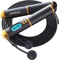 Prestara Draadloos Springtouw met Teller - Zonder Touw - Fitness Springtouw voor Volwassenen & Kinderen - HD Display - Ergonomisch & Draagbaar - Cardio & Gewichtsverlies