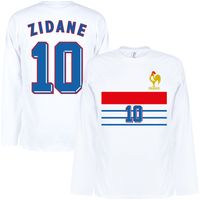 Frankrijk 1998 Retro Away Longsleeve Shirt + Zidane 10