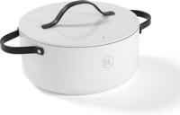 BE Living Braadpan met deksel ø 24 cm - keramische anti-aanbaklaag - geschikt voor alle warmtebronnen - wit
