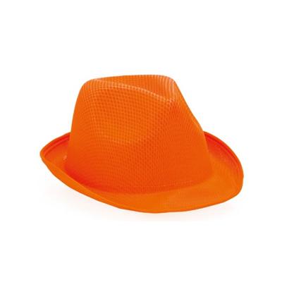 Verkleed trilby hoedje - oranje - polyester - volwassenen - Carnaval feest hoed