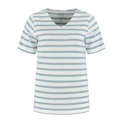 Blue loop Refibra Loose Fit V-neck T-shirt Dames White / Blue Shadow M